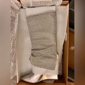 Steve Madden crystal rhinestone silver boots